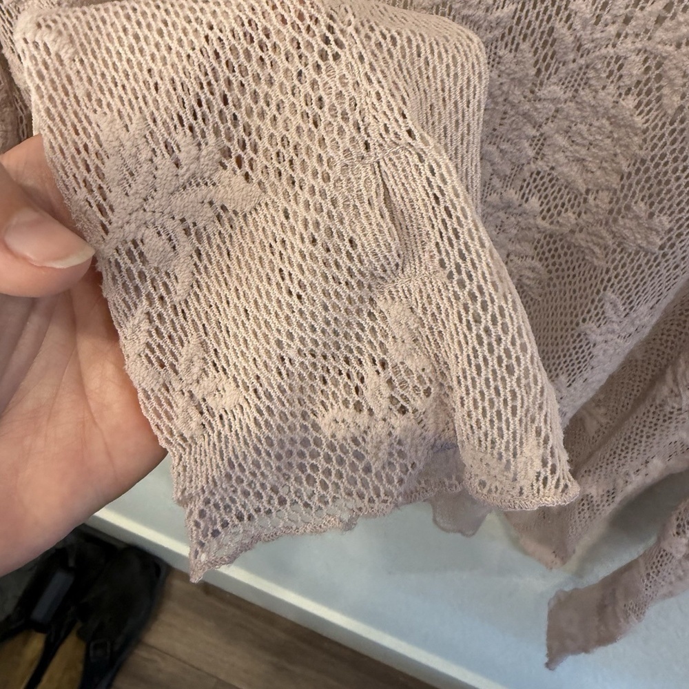 Free People Intimately Sweet Secrets Turtleneck pink Mesh Lace Large - Picture 4 of 8